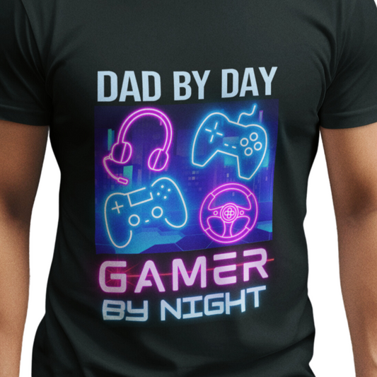 Dad by Day, Gamer by Night T-Shirt