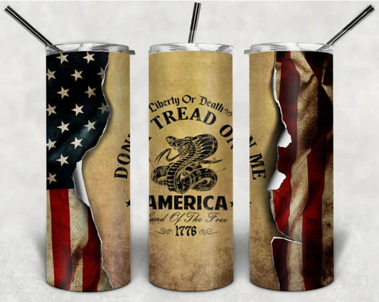 Don't tread on Me, 20 oz. Stainless Steel Tumbler