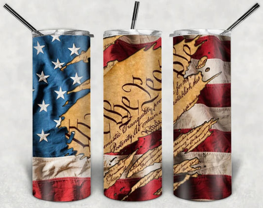 We the People, American Flag, 20 oz. Stainless Steel Tumbler