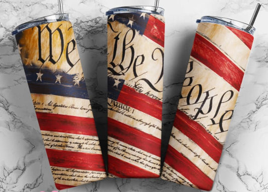 We the People, American Flag, 20 oz. Stainless Steel Tumbler