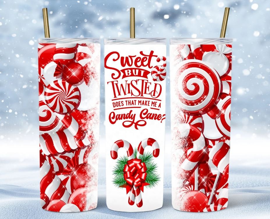 Sweet but Twisted, Does that make me a Candy Cane, Candy Cane Sweet But Twisted, Christmas Gift, 20 oz., Stainless Steel Tumbler