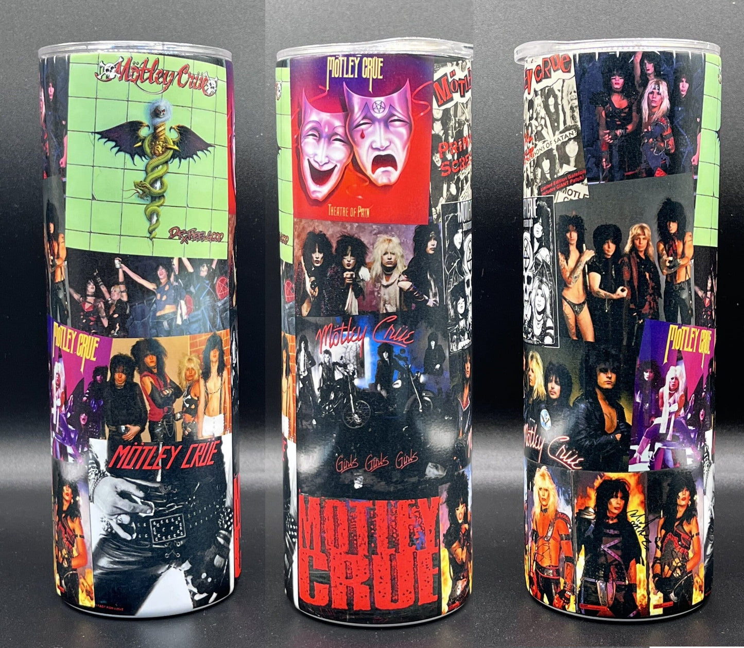 Motley Crue, 80's 90's Rock Band, The Crue, Hair Metal, Glam Rock, Classic Rock Band, 20 oz. Skinny Tumbler,