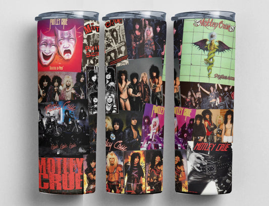 Motley Crue, 80's 90's Rock Band, The Crue, Hair Metal, Glam Rock, Classic Rock Band, 20 oz. Skinny Tumbler,