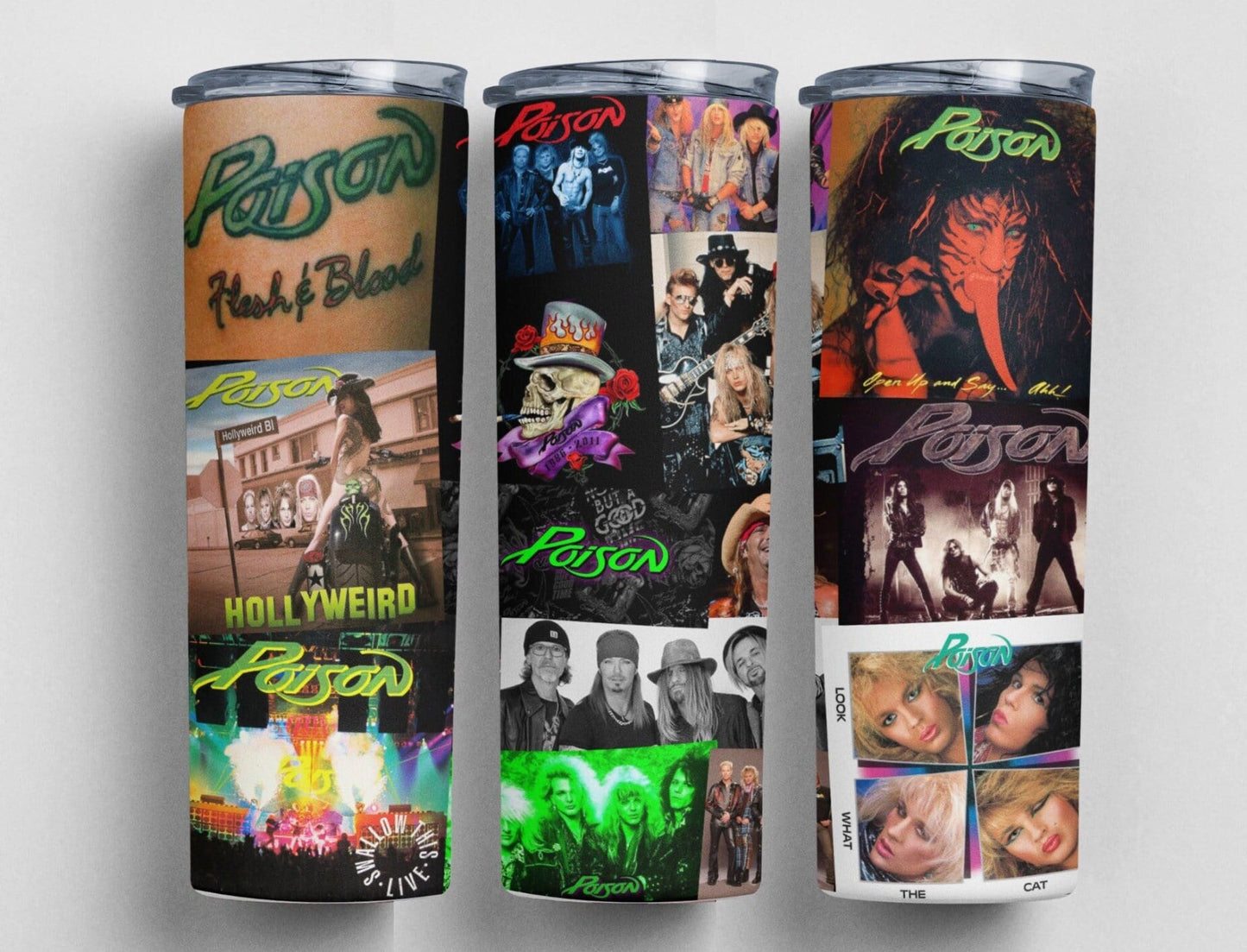 Poison, 80's 90's Rock Band, Hair Metal, Glam Rock, Classic Rock Band, 20 oz. Skinny Tumbler,