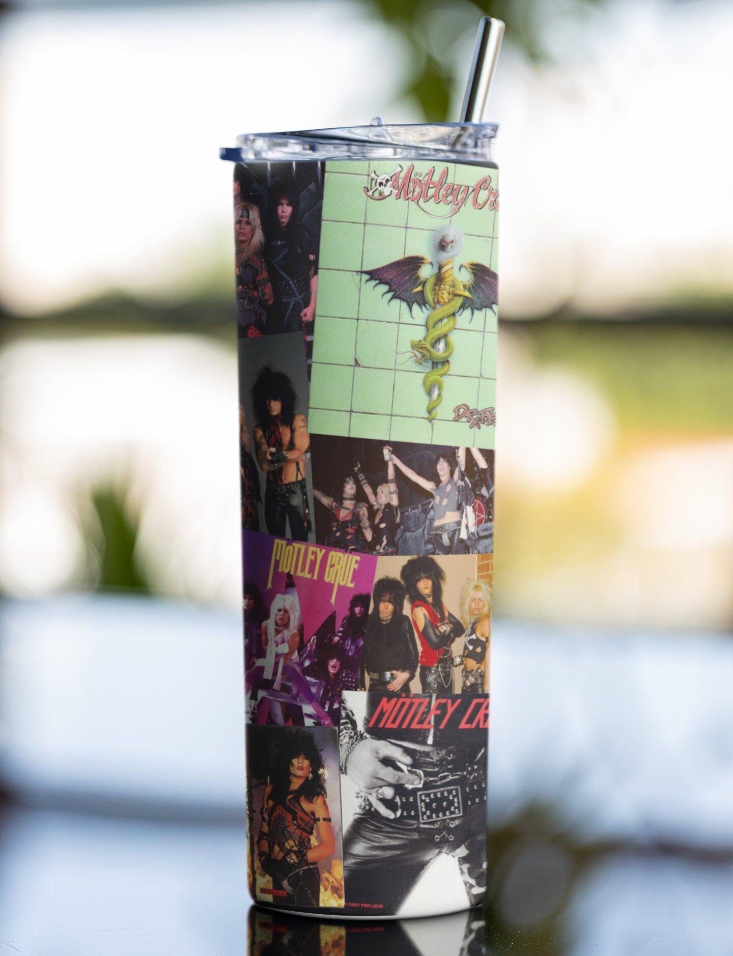 Motley Crue, 80's 90's Rock Band, The Crue, Hair Metal, Glam Rock, Classic Rock Band, 20 oz. Skinny Tumbler,