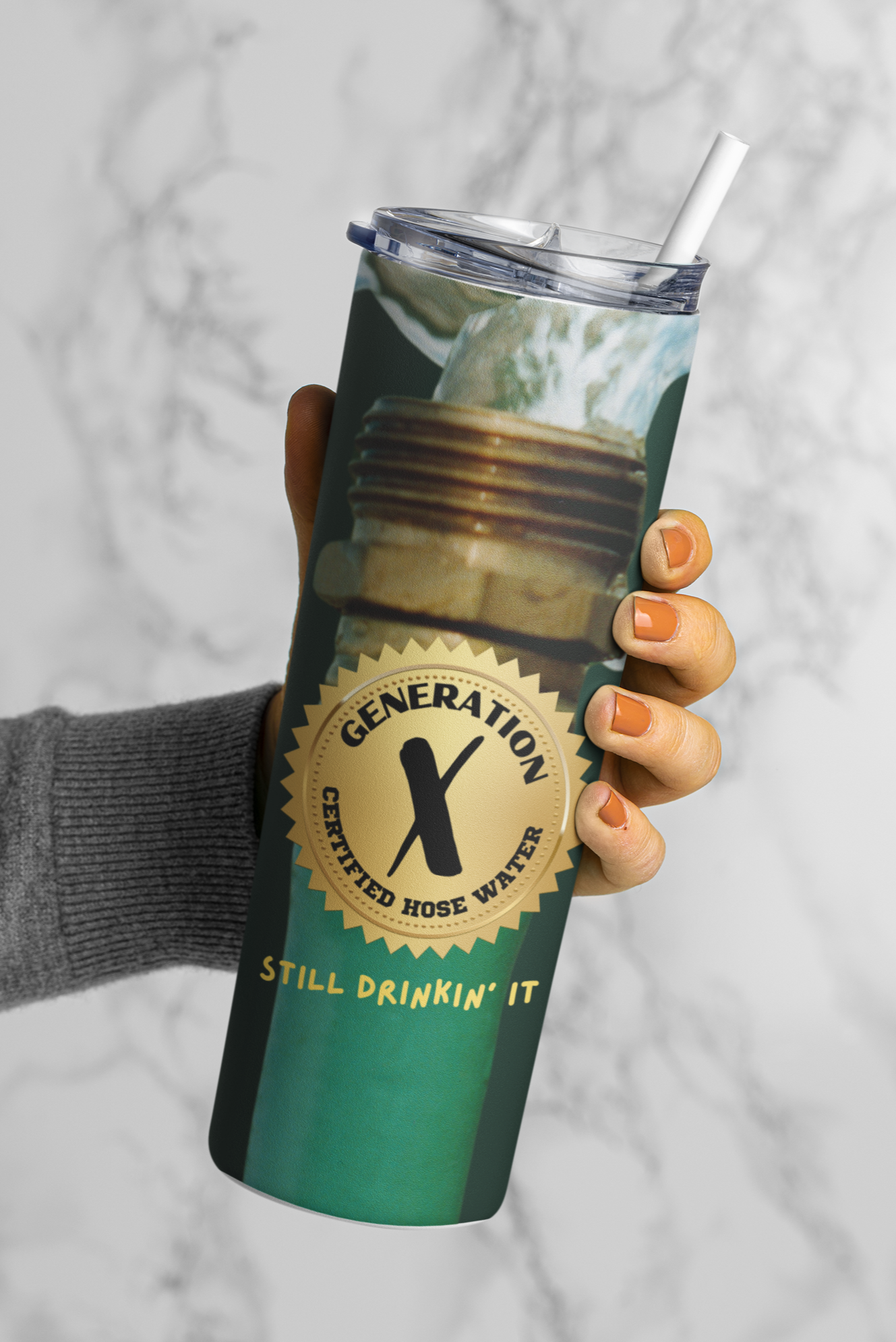 Generation X Certified Hose Water 20 oz tumbler, Gen X tumbler, Generation X gift, 1980's, 1990's, 20 oz. Stainles Steel tumbler, cup